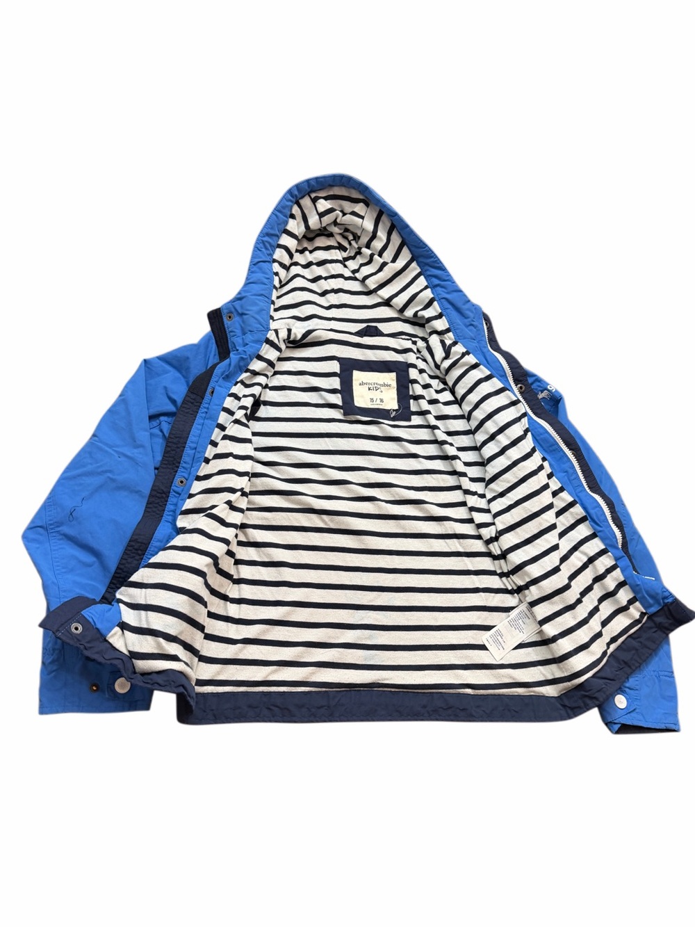 Striped Lined Blue kids Abercrombie Hooded Jacket